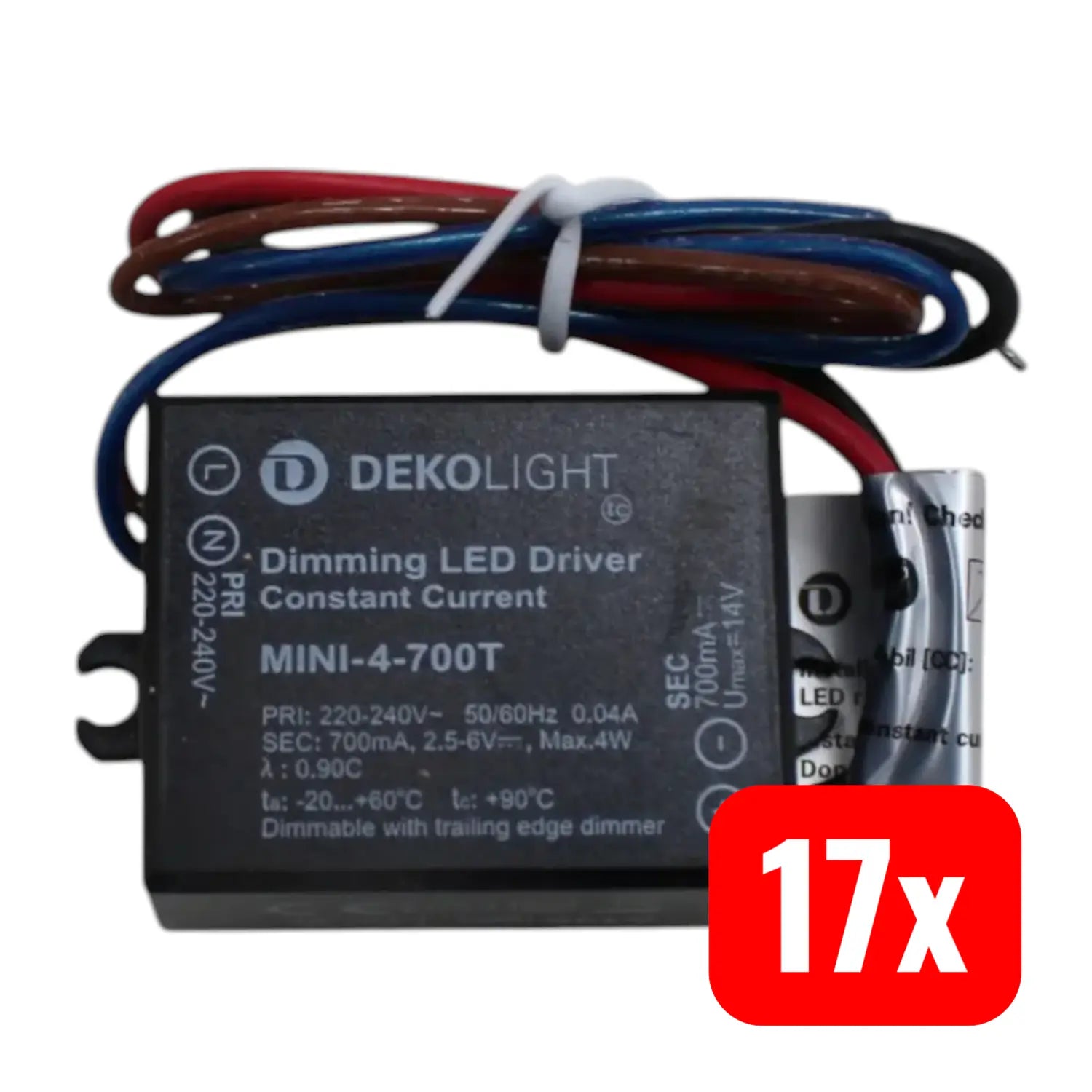 B-Ware Deko Light Led Treiber Konstantstrom Led Treiber Schwarz 4 W 700 M A 17 Stück - 4042943171122