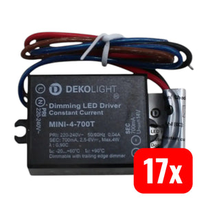 B-Ware Deko Light Led Treiber Konstantstrom Led Treiber Schwarz 4 W 700 M A 17 Stück