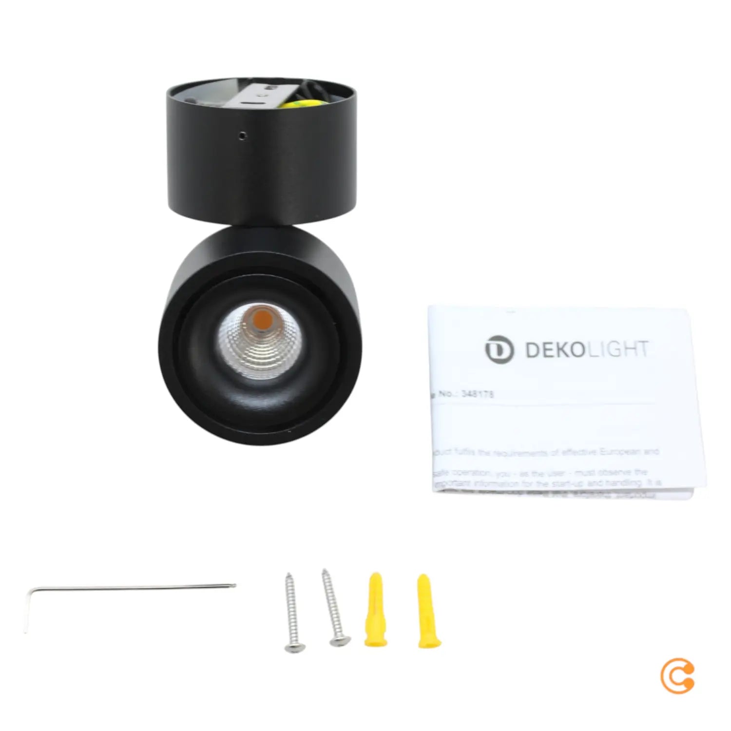 B-Ware Deko Light Deckenaufbauleuchte Uni Deckenlampe Led Fest Warmweiß Tiefschwarz 8 W - 4042943172624