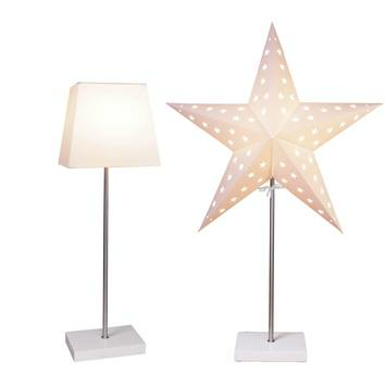 B-Ware Star Trading Dekoleuchte Combi Pack Stern U. Schirm  Fuß Tischlampe Leuchte Weiß - 7391482233080
