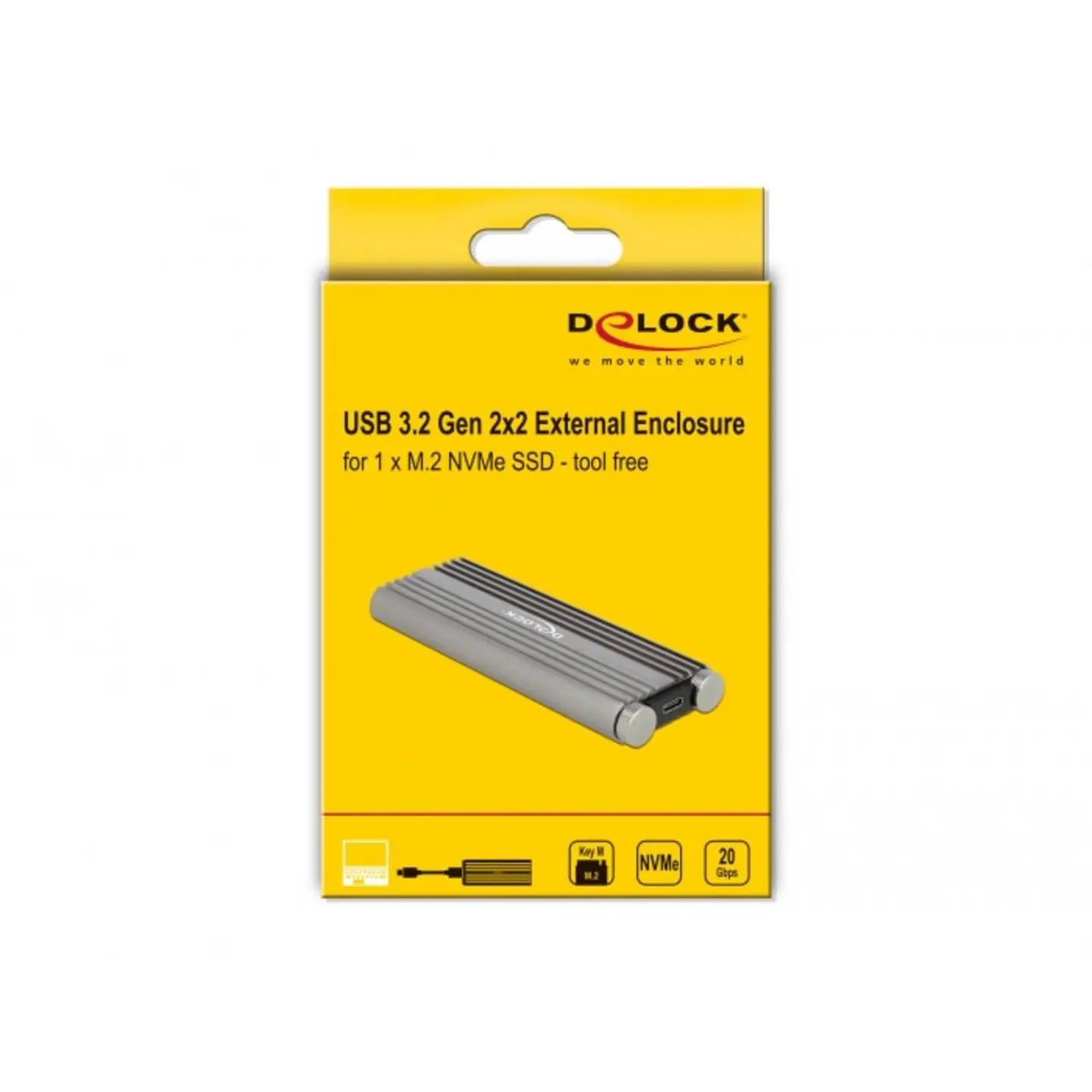 B-Ware Delock Gehäuse Festplattengehäuse M2 Ssd Nv Me Pc Ie Usb C Silber Werkzeuglos - 4043619420018