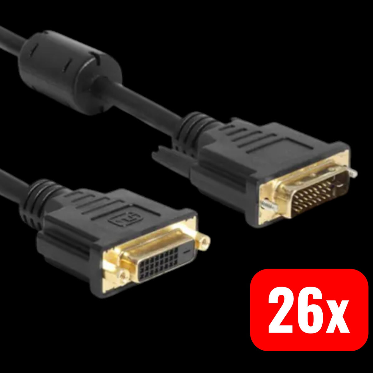 Delock Anschlusskabel Kabel DVI-D 24+1pol. Buchse Stecker 1 m  26 STÜCK - 4043619831852