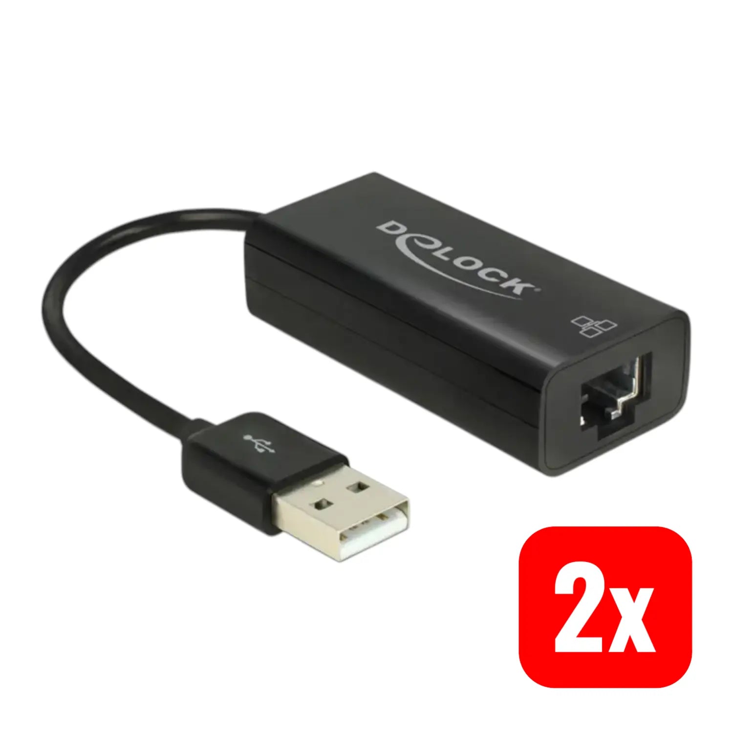 B-Ware Delock Netzwerkadapter Lan Adapter Usb Rj45 Ethernet Schwarz Plug Play 2 Stück - 4043619625956