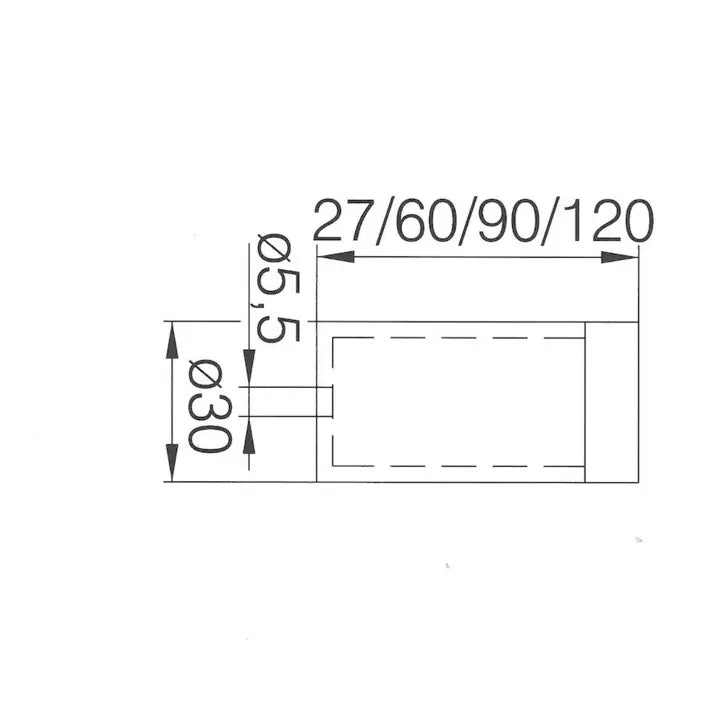 B-Ware Deni Türstopper Wandpuffer Gummipuffer Wandmontage Edelstahl ø30mm L90mm - 4016753139450
