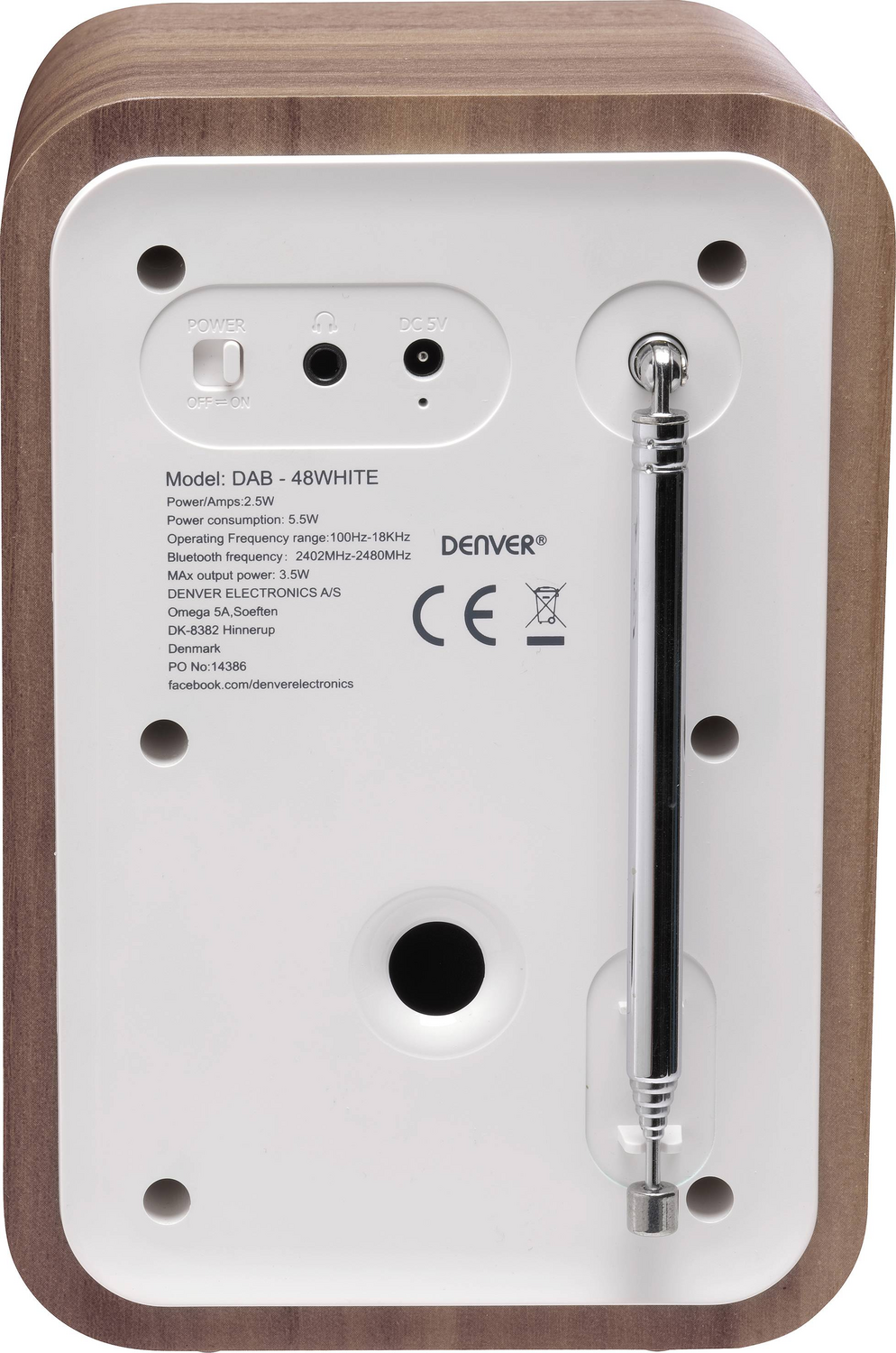 B-Ware Denver Dab 48 Dab Digitalradio Ukw Radio Bluetooth Radiowecker Bluetooth Weiß  - 5706751052477