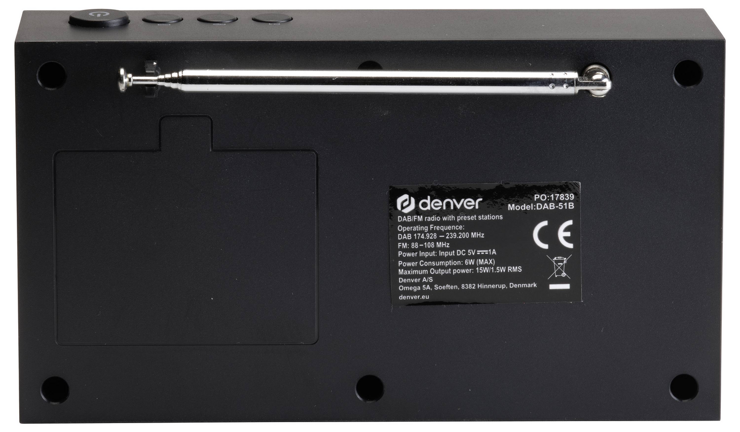 Denver Dab 51 B Tischradio Dab+ Dab Fm Usb Aux Weckfunktion Radio B-Ware