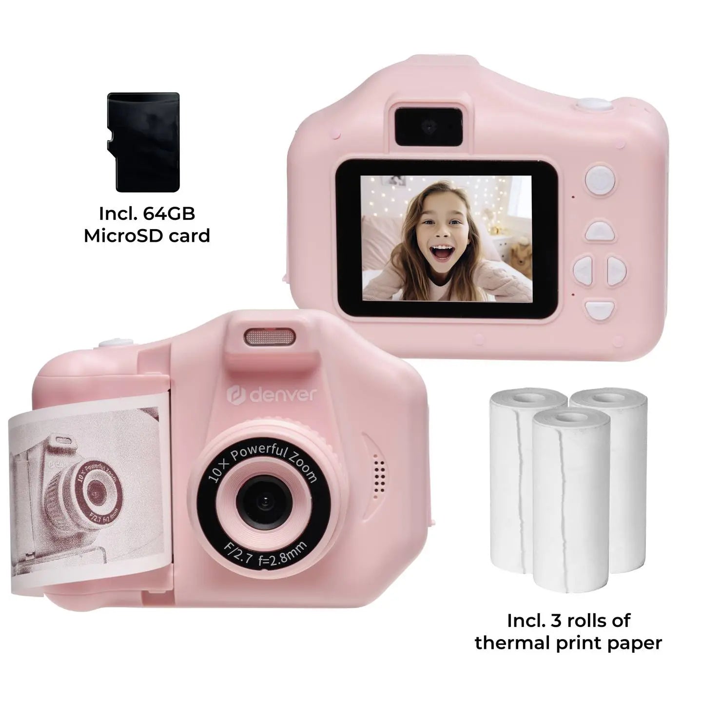 B-Ware Denver Sofortbildkamera Kinderkamera Digitalkamera Kpc 1370 P Rosa Thermalpapier - 5706751072499