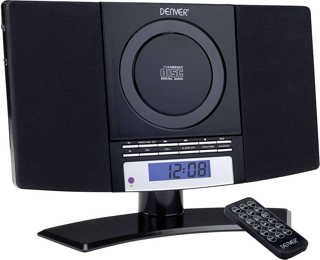 B-Ware Denver Mc 5220 Stereoanlage Aux, Cd Ukw Wandmontage Stereo Alarmfunktion Schwarz - 5706751019135