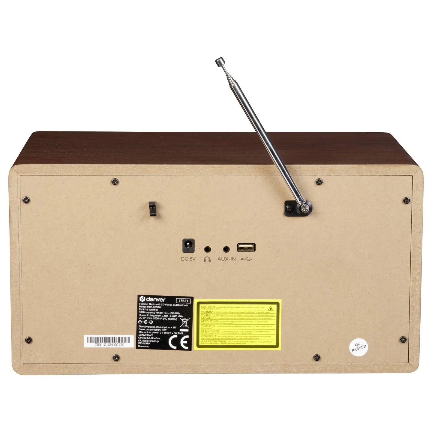 B-Ware Denver Tischradio Radio Musikanlage Dab Fm Bluetooth Cd Usb Holz Braun - 5706751073472