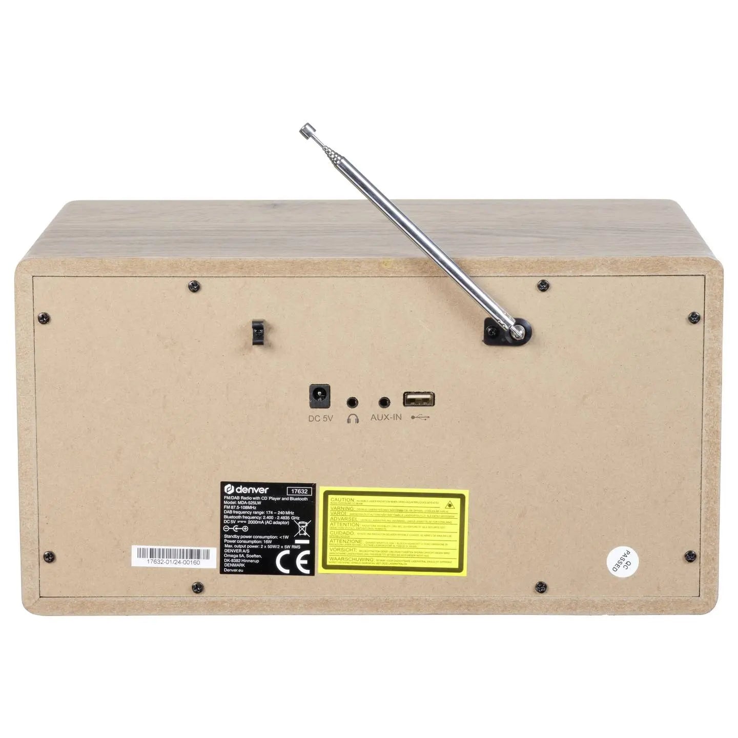 B-Ware Denver Tischradio Radio Dab Ukw Senderspeicher Kopfhörer Usb Holz Hell - 5706751073496