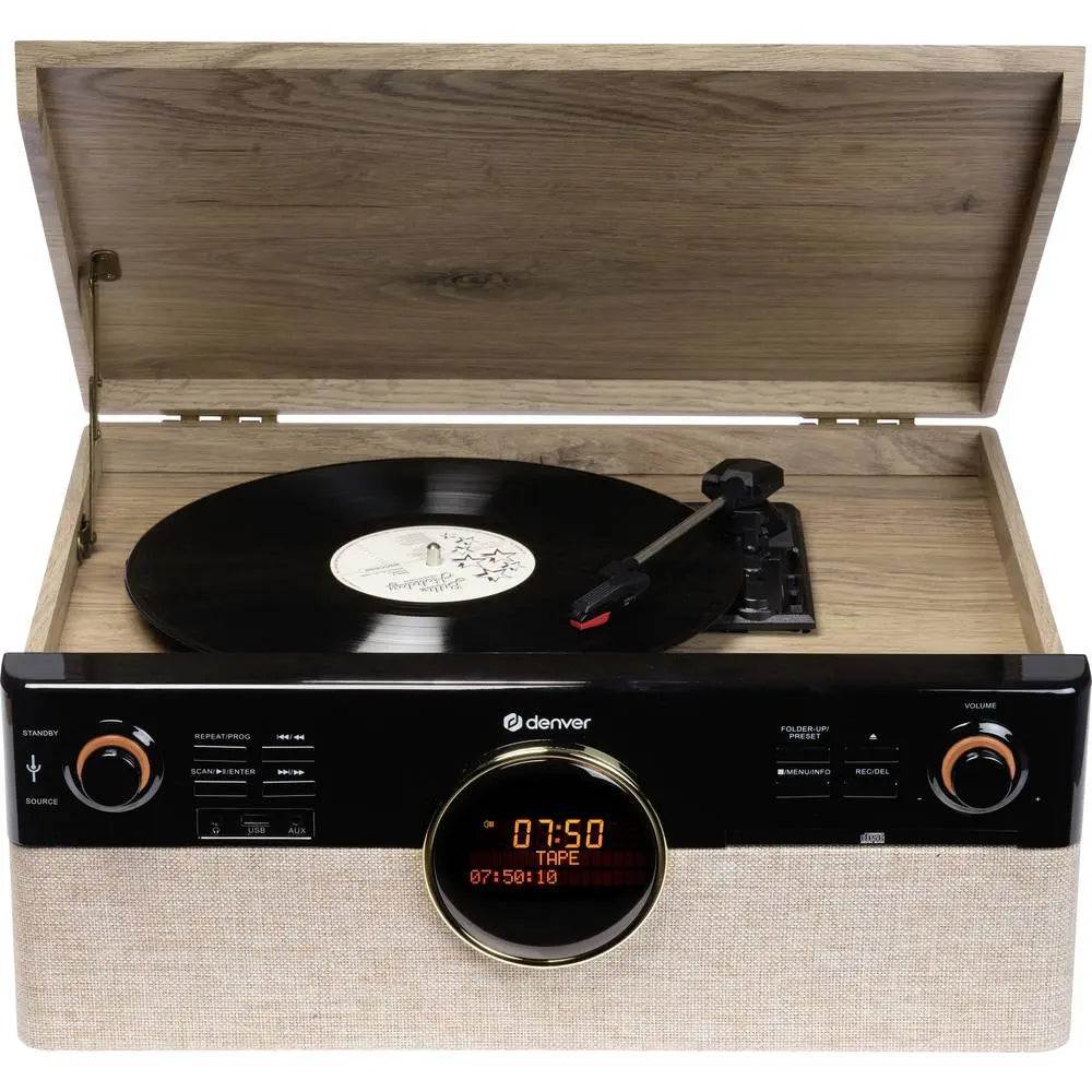 B-Ware Denver Stereoanlage Musikcenter Plattenspieler Cd Kassette Dab+ Radio Bt Holz - 5706751088926