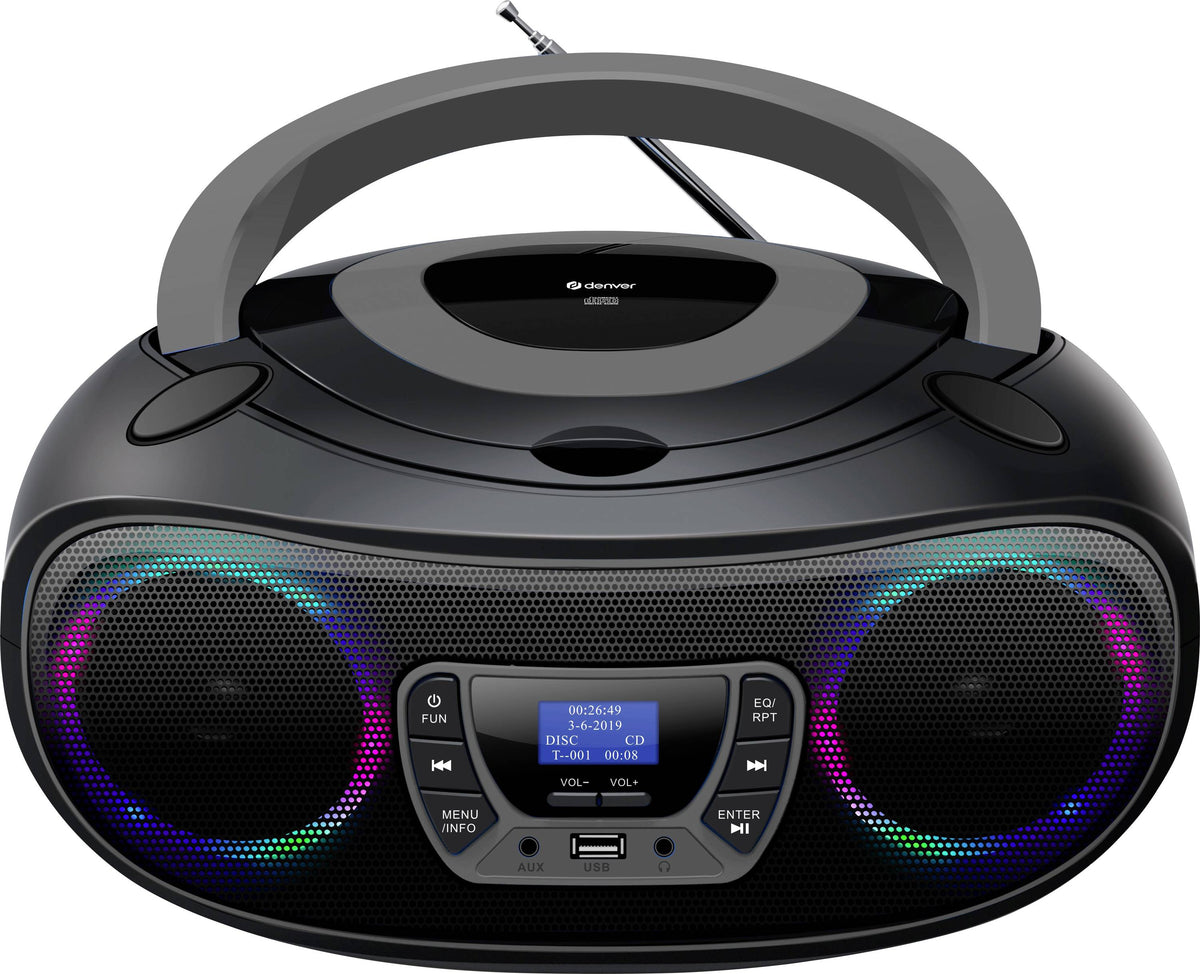 Denver TDB-212GR CD-Radio DAB+ DAB FM AUX USB Bluetooth CD Schwarz Grau Spea208 - 5706751079955