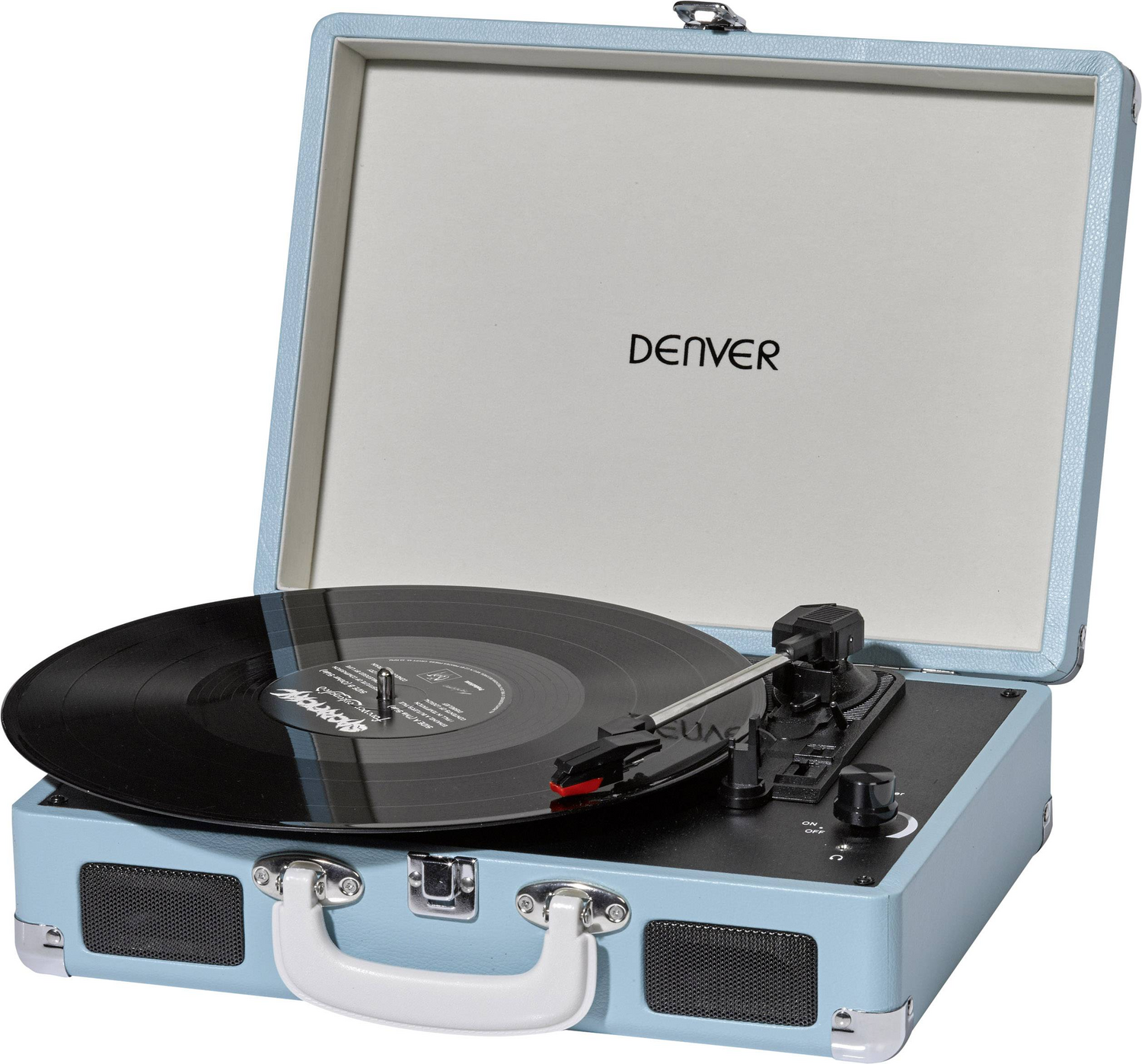 Denver Vpl 120 Usb Plattenspieler Turntable Koffer Blau Lautsprecher Retro Usb B-Ware