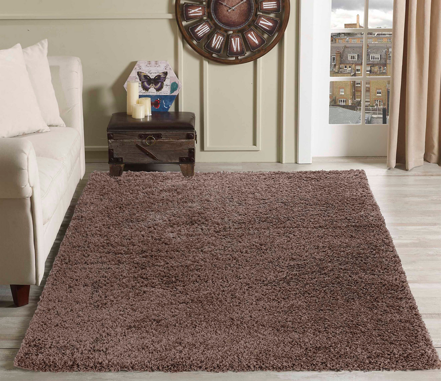 B-Ware Desire Rugs Teppich Läufer Wohnzimmerteppich Hochflor Dunkelbeige 80 X 150 Cm