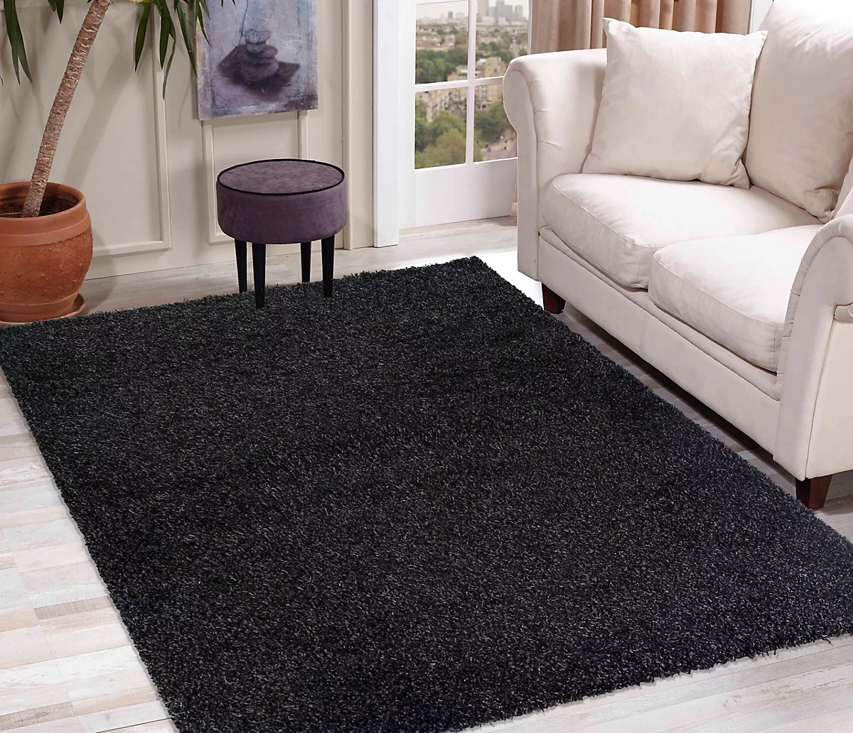 B-Ware Desire Rugs Teppich Bodenbelag Wohnzimmerteppich Hochflor Anthrazit 120 × 170 Cm
