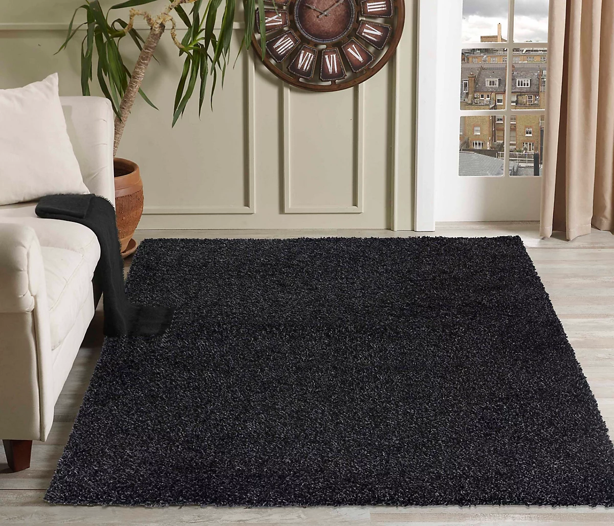 Desire Rugs Teppich Bodenbelag Wohnzimmerteppich Hochflor Anthrazit 120 × 170 Cm B-Ware - 5056095216944