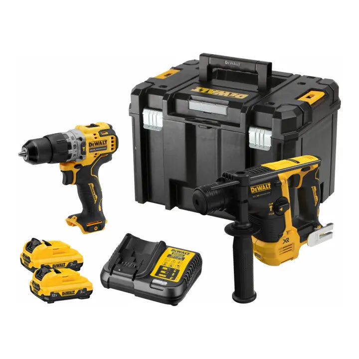 B-Ware Dewalt Kombiset Bohrschrauber Akkuschrauber Bohrhammer Set Akku Ladegerät Box - 5054905310721