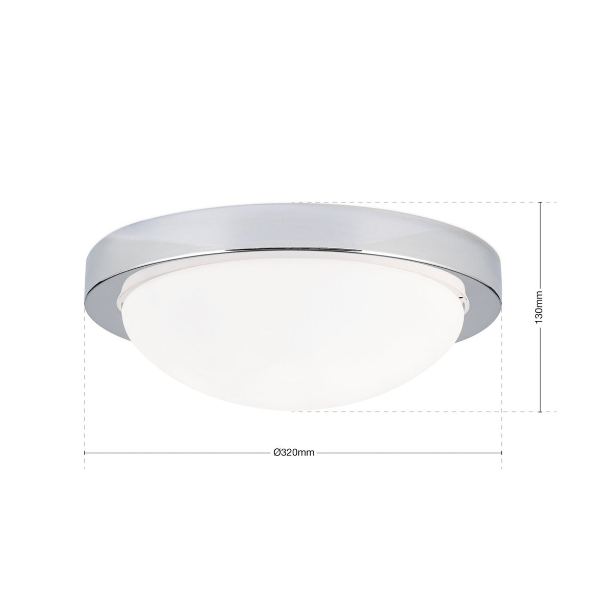 MINEA Deckenleuchte Lampe chrom Eisen Glas weiß runde Leuchte Wohnzimmer - 9003090207121