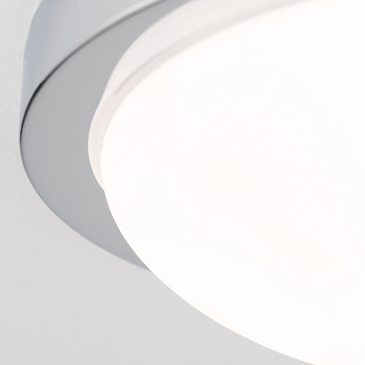 MINEA Deckenleuchte Lampe chrom Eisen Glas weiß runde Leuchte Wohnzimmer - 9003090207121