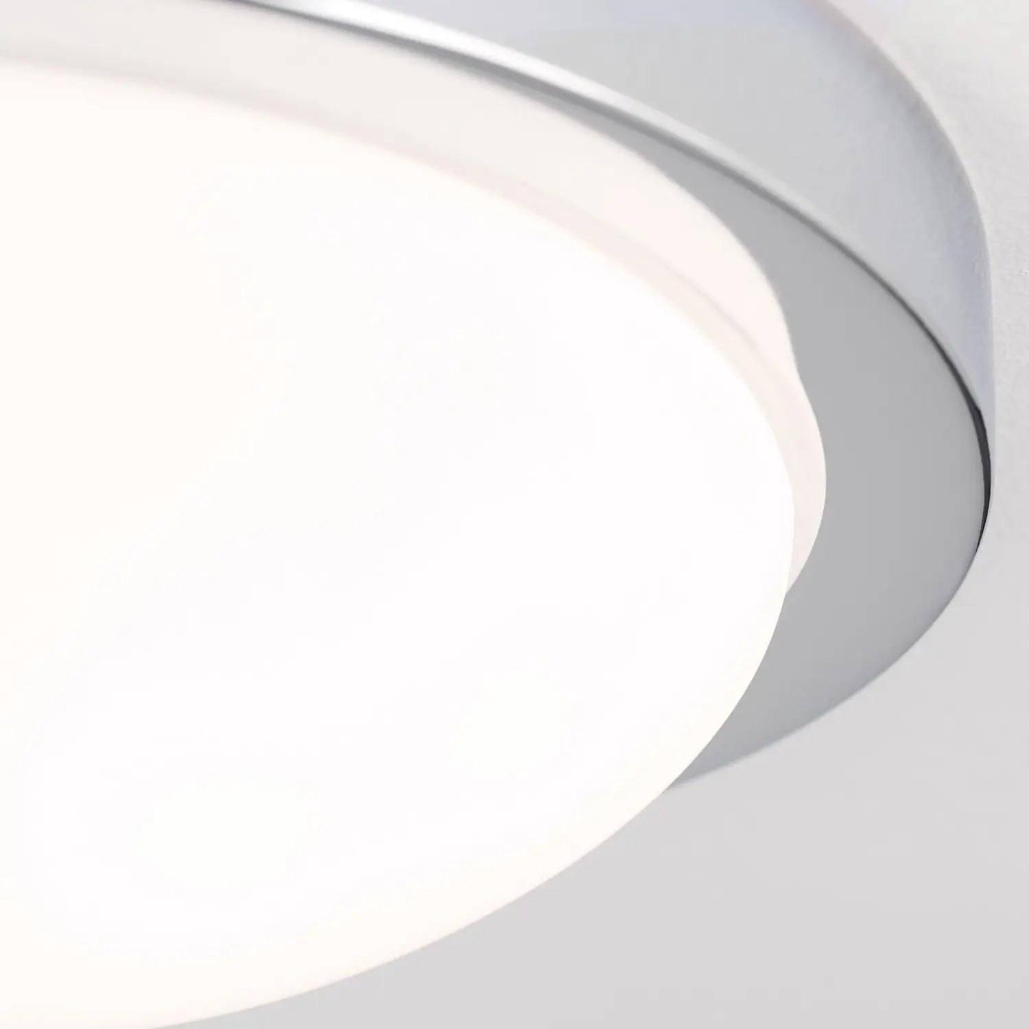 B-Ware Minea Deckenleuchte Lampe Chrom Eisen Glas Weiß Runde Leuchte Wohnzimmer - 9003090207121