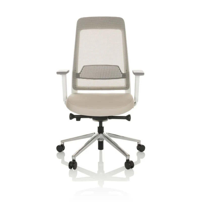 B-Ware Bürostuhl Drehstuhl Chiaro T2 White Netzstoff Grau Beige Schreibtisch Hjh Office