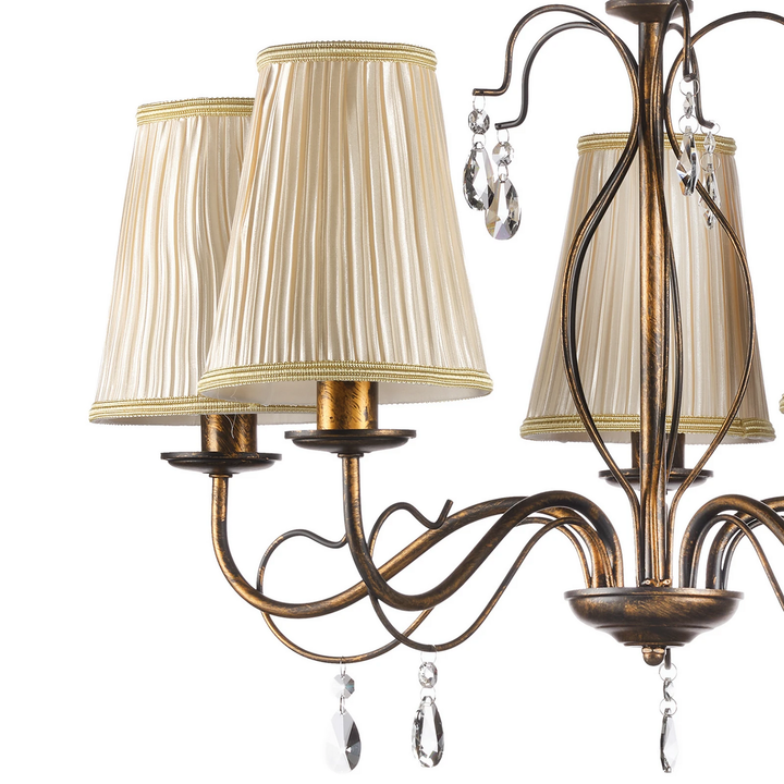 Kronleuchter Delia bronzefarben 5-flammig Ø 68 cm Deckenlampe Deckenleuchte Spot