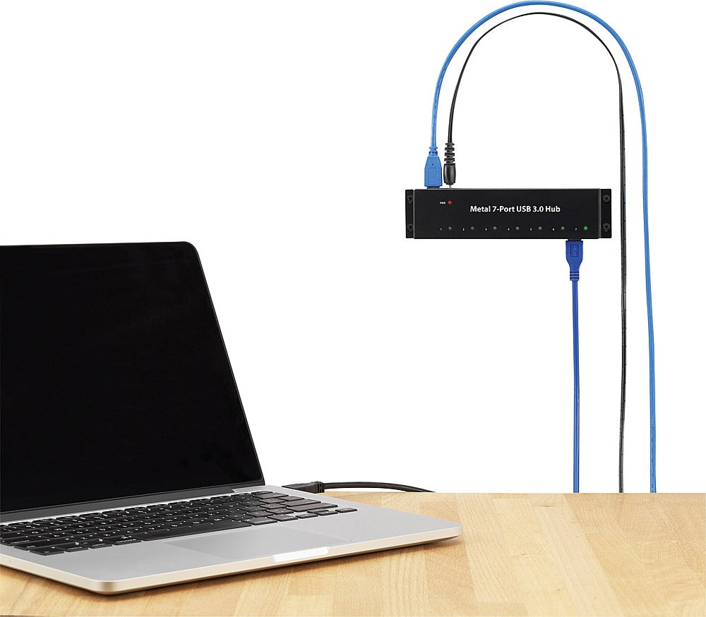 Renkforce 7 Port Usb 3.0 Hub Verteiler Kabel Wandmontage Metall Schwarz 5 G Bit/S B-Ware