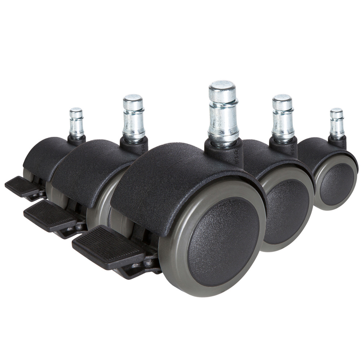 Hjh Office Rollen Räder Hartbodenrollen Schwarz Feststellbremse 10mm 50mm 5er B-Ware