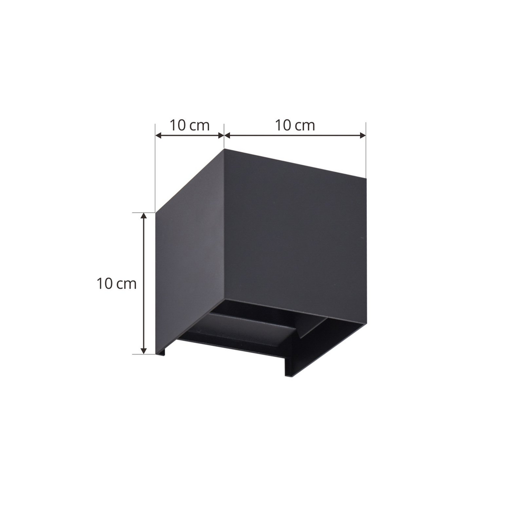 Lindby Led Außenwandleuchte Nivar Eckig Schwarz Metall Wandleuchte Lampe Spot B-Ware