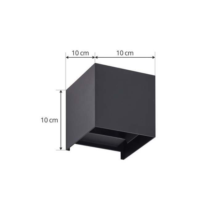 Lindby Led Außenwandleuchte Nivar Eckig Schwarz Metall Wandleuchte Lampe Spot B-Ware