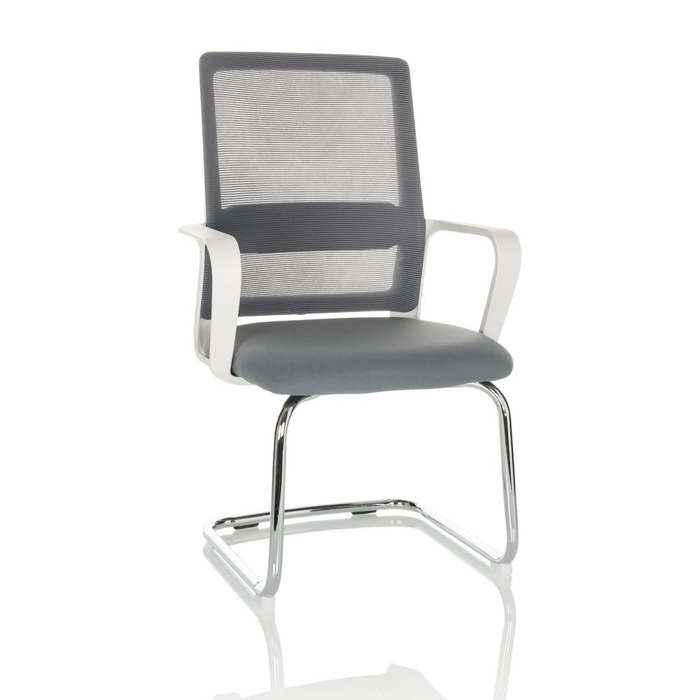 hjh OFFICE Besucherstuhl Freischwinger Stuhl VISITER W grau Netz - 4064323034995
