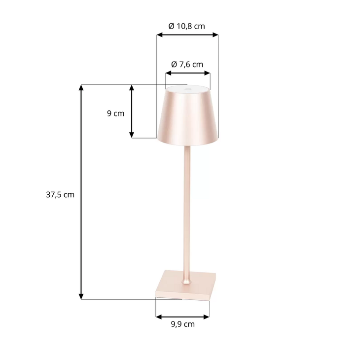 Lindby Janea LED-Akku-Tischleuchte Leuchte Tischlampe Lampe LED-Lampe rosé gold