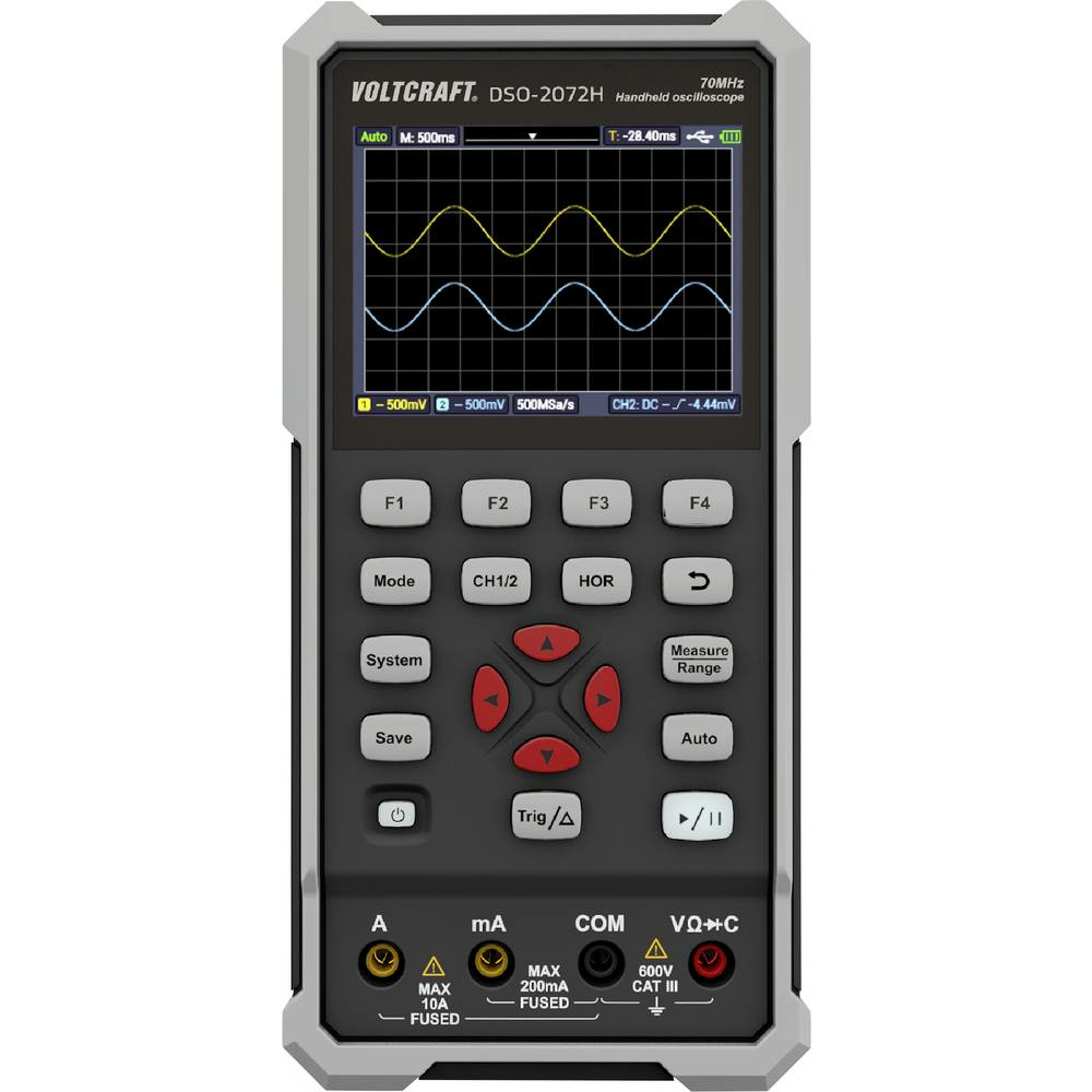VOLTCRAFT DSO-2072H Hand-Oszilloskop Scope-Meter 70 MHz 2-Kanal 250 SIEHE TEXT