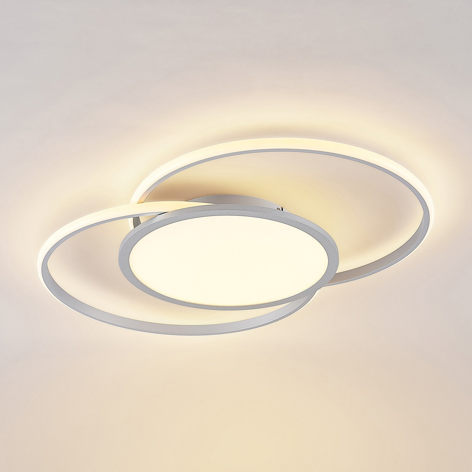Lucande Deckenleuchte Deckenlampe LED Senne Silber Leuchte Lampe Wohnzimmer Mode - 4251096597646