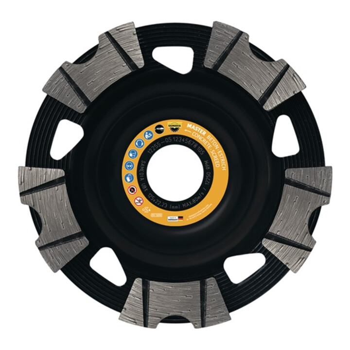 Samedia Diamantschleiftopf Schleifscheibe Beton Estrich 125mm 22 23mm B-Ware - 3475181500538