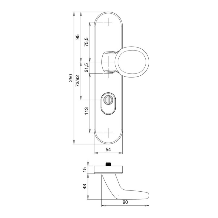 B-Ware Dieckmann Schutzgarnitur Wechselgarnitur Türbeschlag Logo 8755/0292 Edelstahl