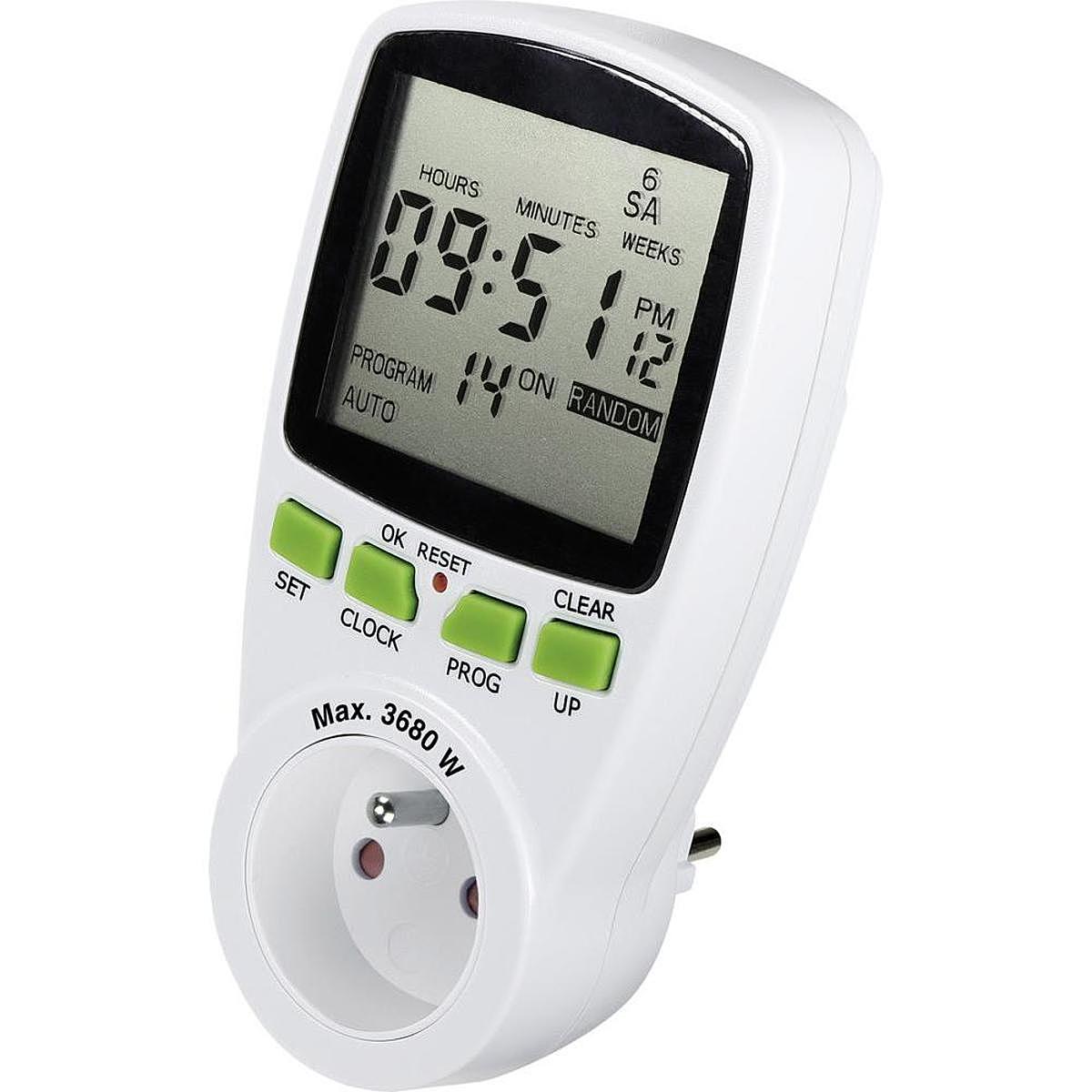 B-Ware Renkforce Steckdosen Zeitschaltuhr Digital Wochenprogramm Zufallfunktion 3 Stück - 4016138945218