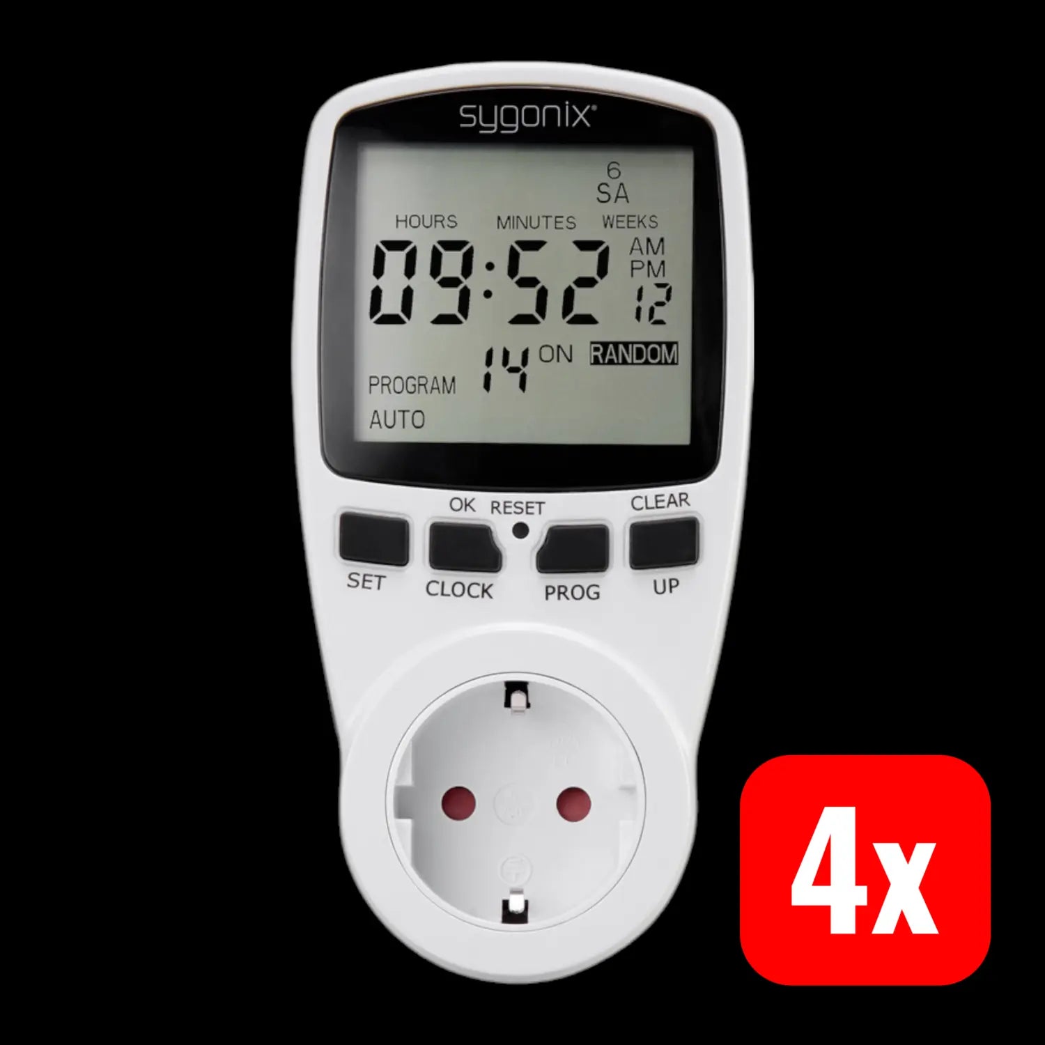 B-Ware Sygonix 1625525 Steckdosen Zeitschaltuhr Digital Wochenprogramm 3680 W 4 Stück - 4053199520114