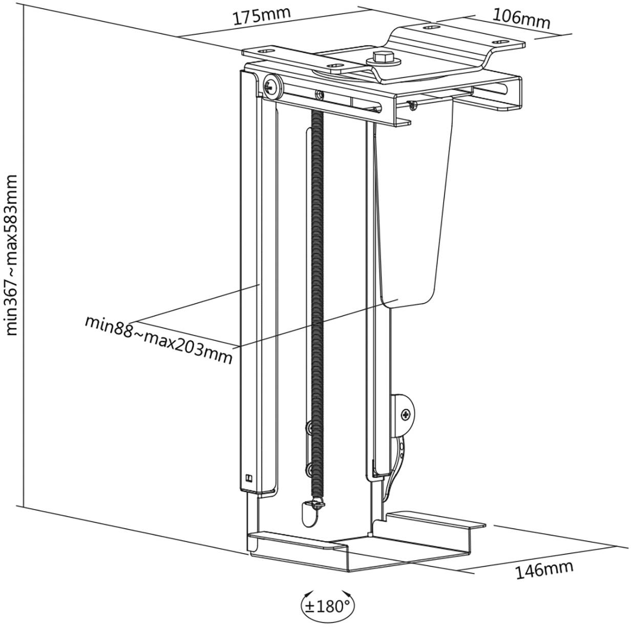 B-Ware Digitus Pc Halterung Univ. Schreibtischmontage Halter Easy Locking Verstellbar