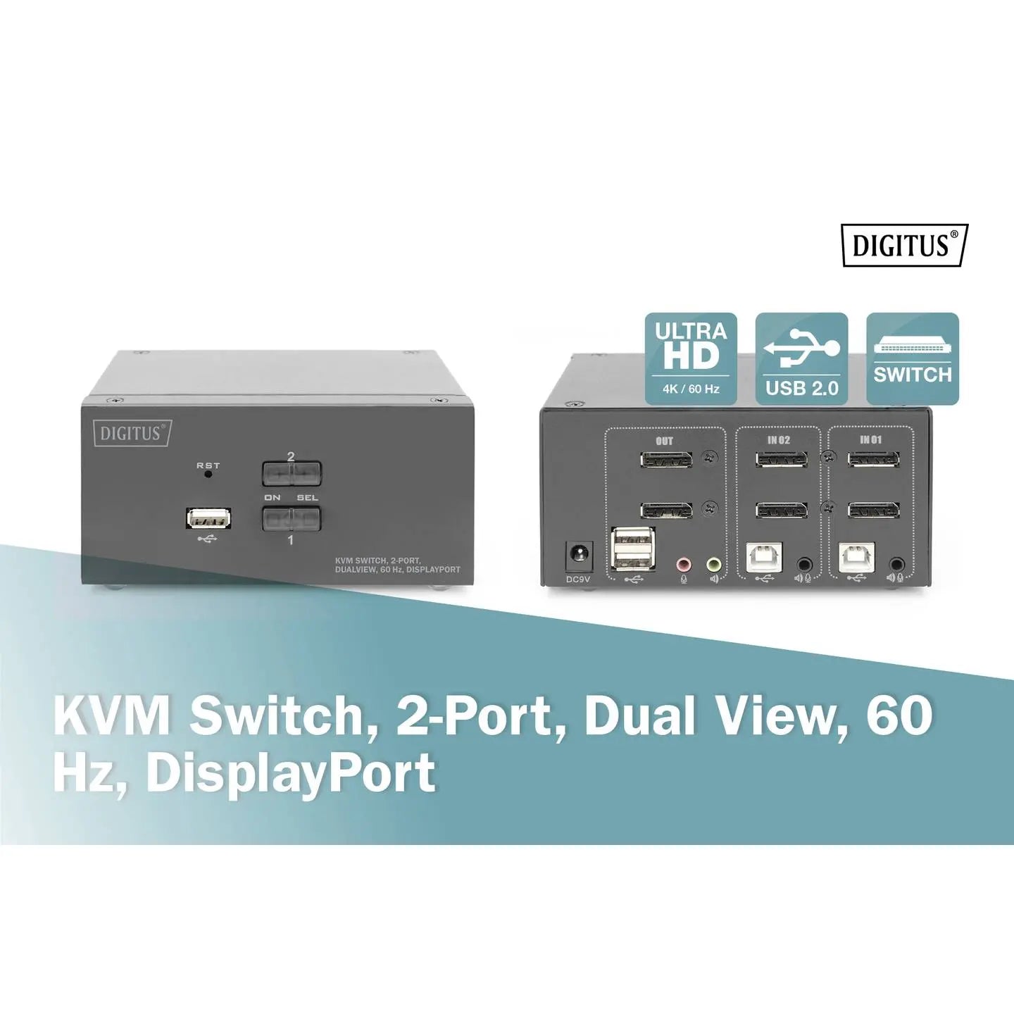 B-Ware Digitus Ds 12862 Kvm Umschalter Switch Display Port 2 Port 3840 X 2160 Pixel 536 - 4016032478133