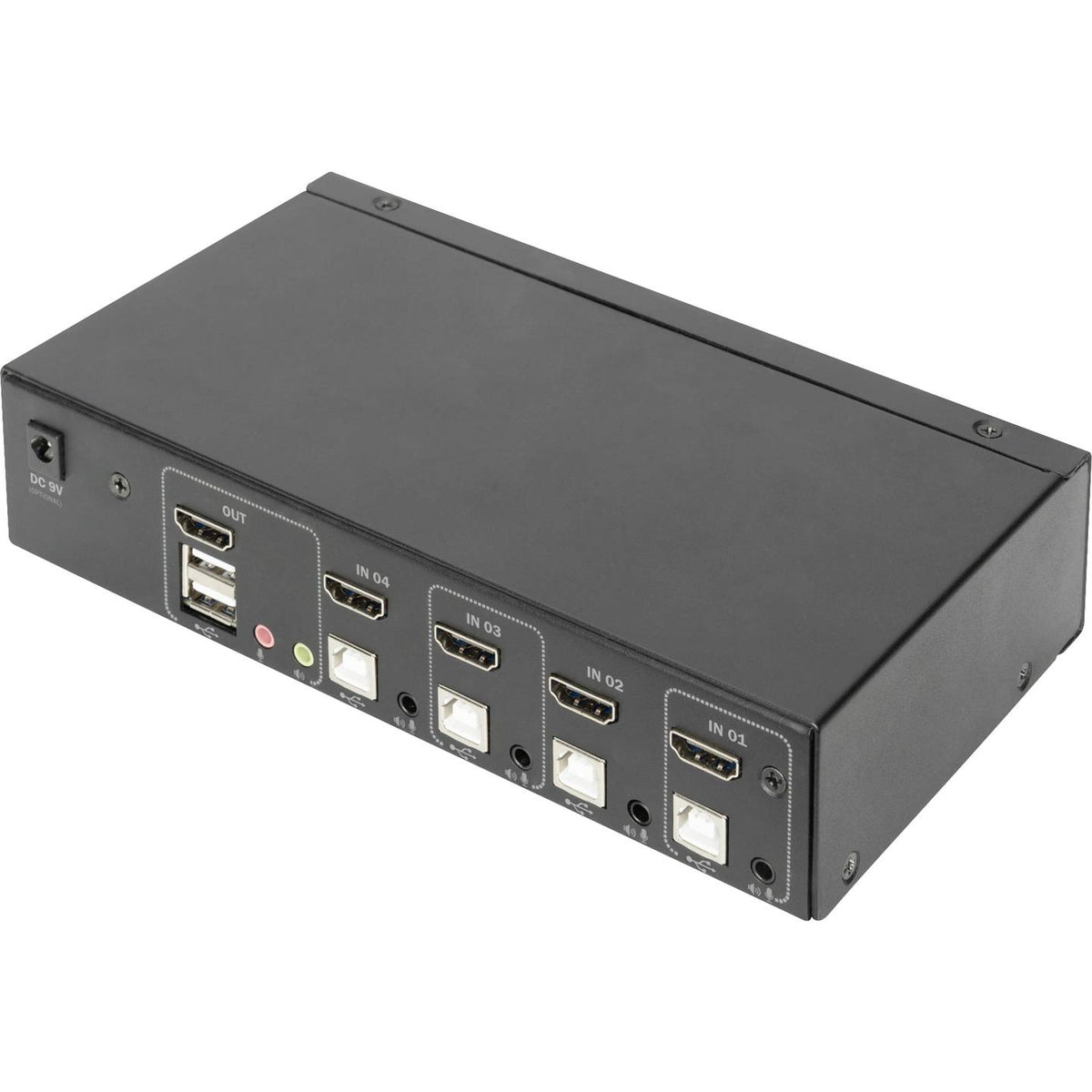 Digitus KVM Umschalter Switch HDMI 4K 4 Port USB Schwarz Schalter KVM-Switches - 4016032468639