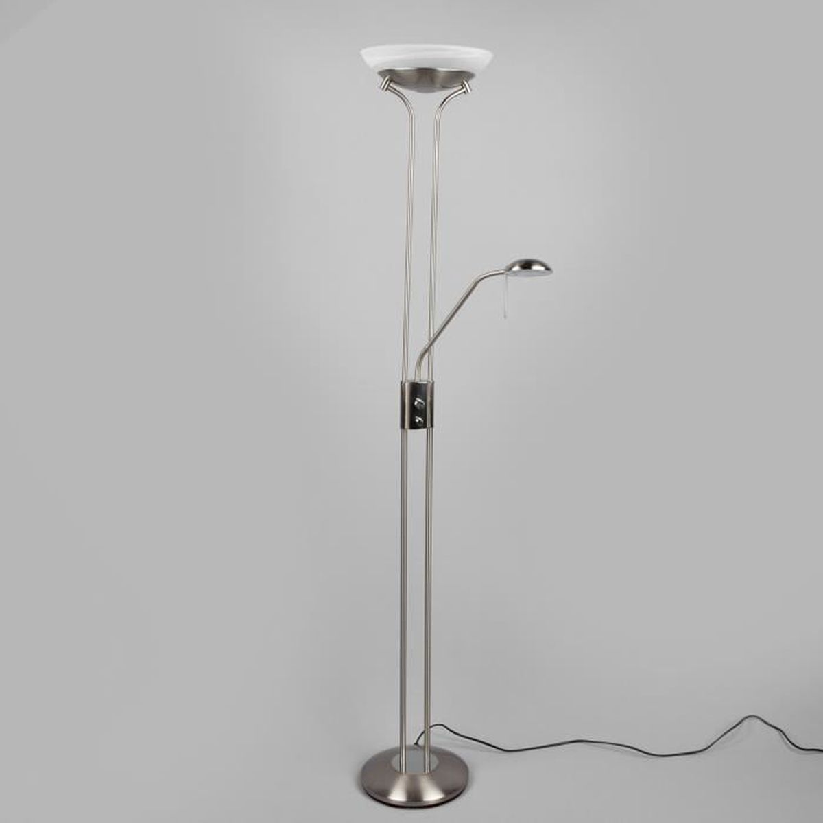 Lampenwelt Dimmbarer LED-Deckenfluter Stehleuchte Stehlampe Denise mit Leselampe - 4251096518900