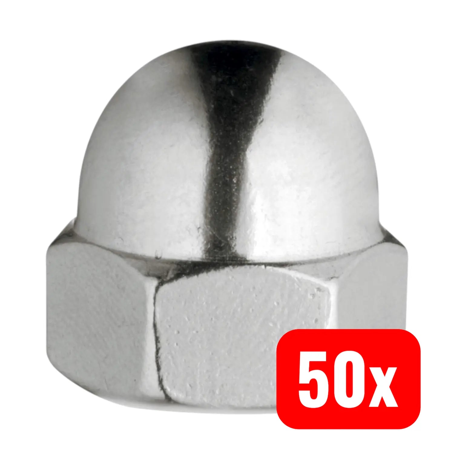 B-Ware Toolcraft Sechskant Hutmuttern Muttern M12 Din 1587 A2 Edelstahl 50 Stück - 4064161143293