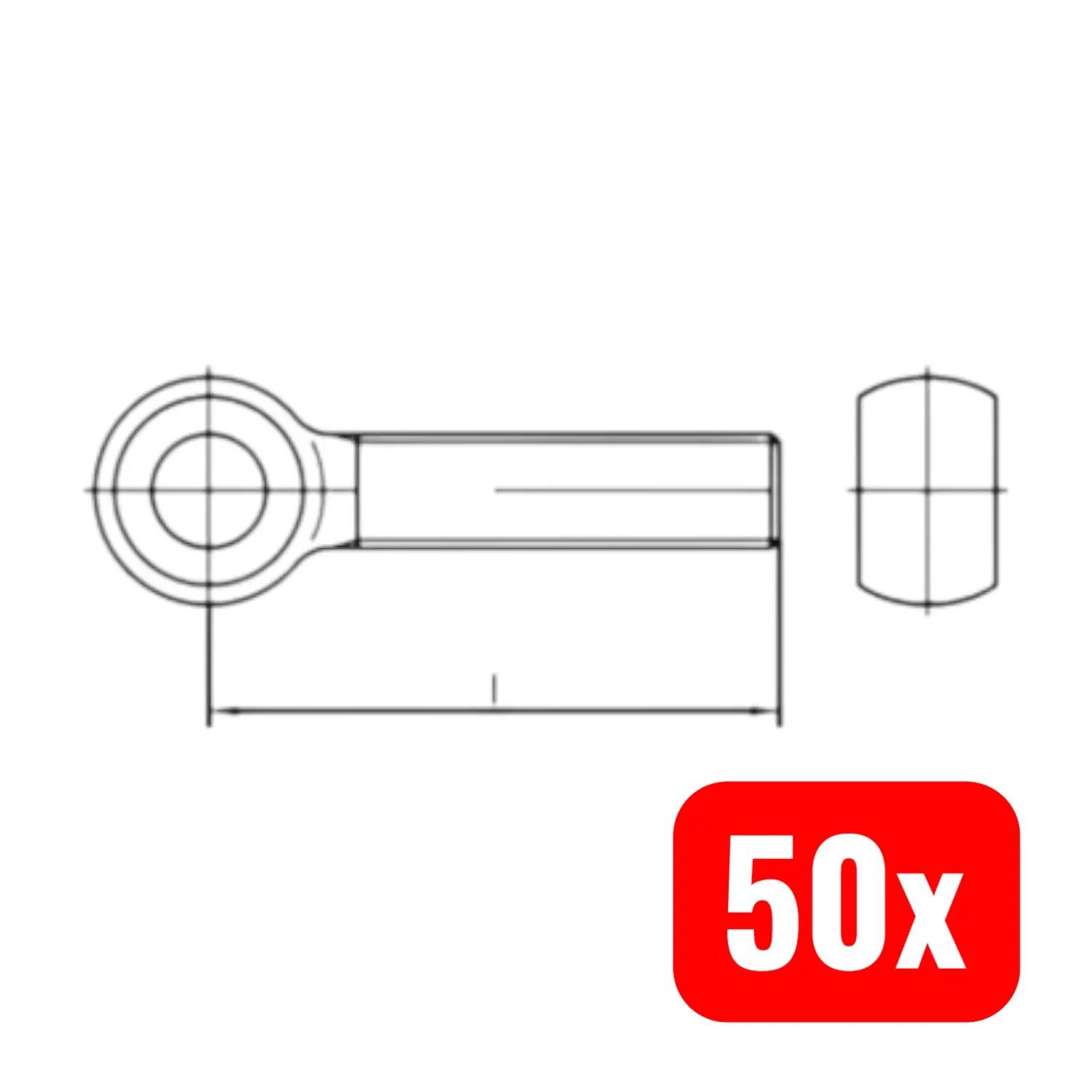 B-Ware Augenschraube Ringschraube Schraube Din 444 Lb M16x100 Stahl Verzinkt 50 Stück - 4043952078709