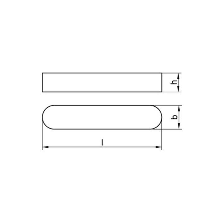 Stahl C45 K Passfeder Keil Din 6885 A 10x8x100 Hohe Form Rundstirnig S 3 Stück B-Ware