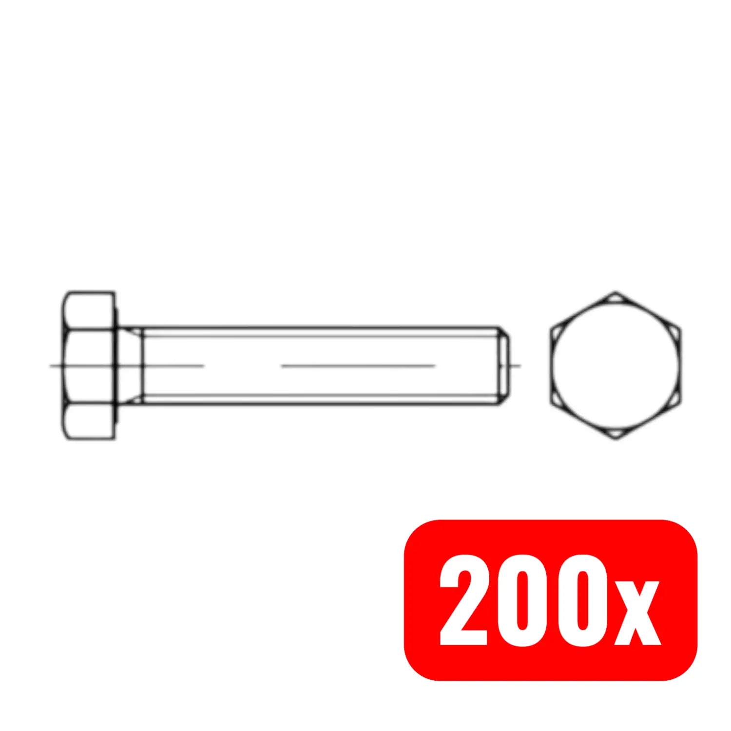 B-Ware Sechskantschraube Schraube Bolzen Din 933 M12x40 Stahl 8.8 Blank Vg 200 Stück - 4043952259627
