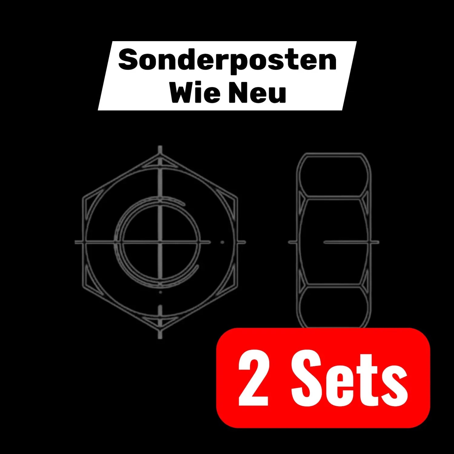 B-Ware Reyher Sechskantmuttern Muttern Linksgewinde M20 Galvanisch Verzinkt 2 Sets - 4043952287415