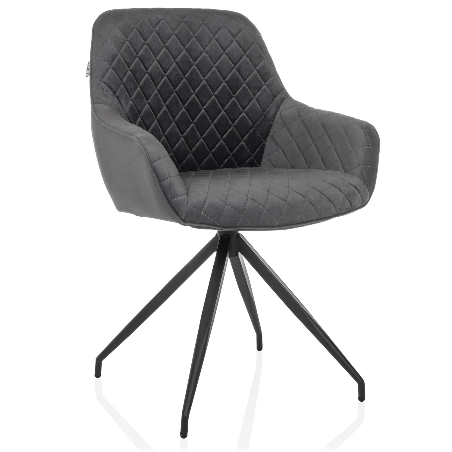 B-Ware Hjh Living Stuhl Schalenstuhl Esszimmerstuhl Samt Grau Elverum Loungestuhl - 4064323038993