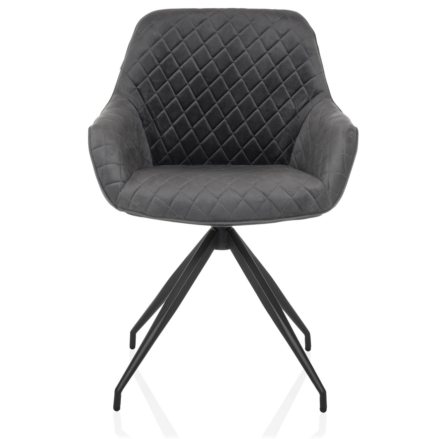 B-Ware Hjh Living Stuhl Schalenstuhl Esszimmerstuhl Samt Grau Elverum Loungestuhl - 4064323038993