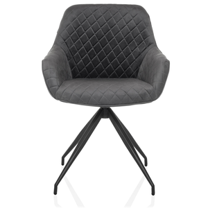 B-Ware Hjh Living Stuhl Schalenstuhl Esszimmerstuhl Samt Grau Elverum Loungestuhl
